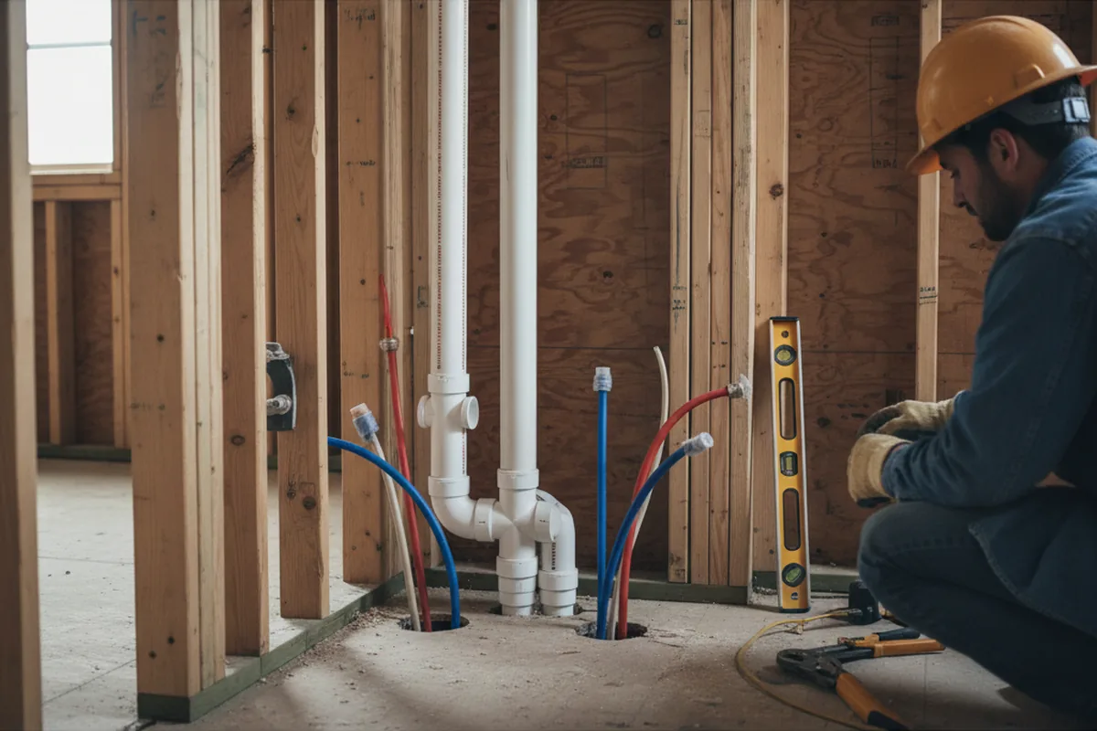 Drain and supply rough-in during Toilet Repair and Installation in Rego Park